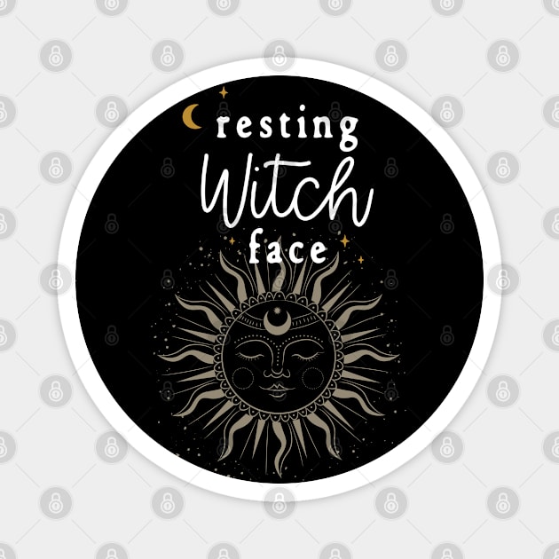 Resting Witch Face, Funny Pagan Wicca Magic Lovers Magnet by Apathecary